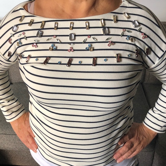 Embellished stripped sweater - Picture 2 of 3